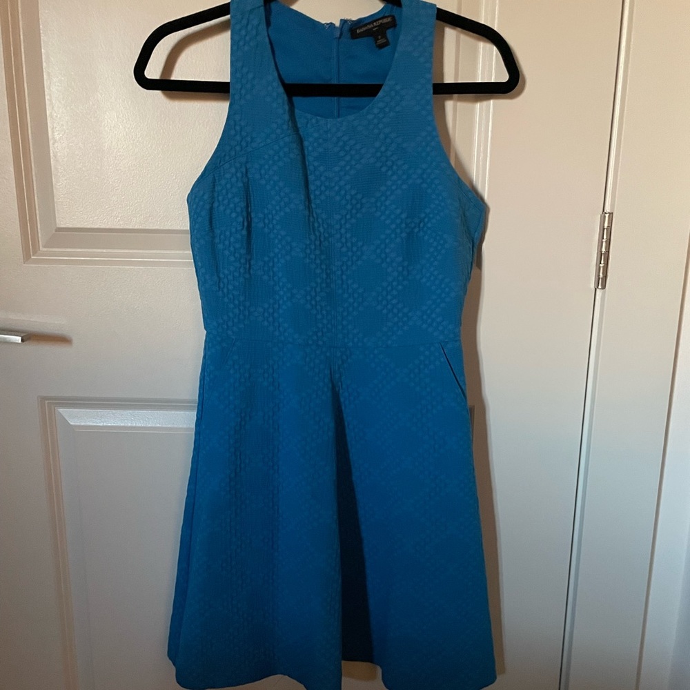 Banana Republic Textured Blue Racerback Dress